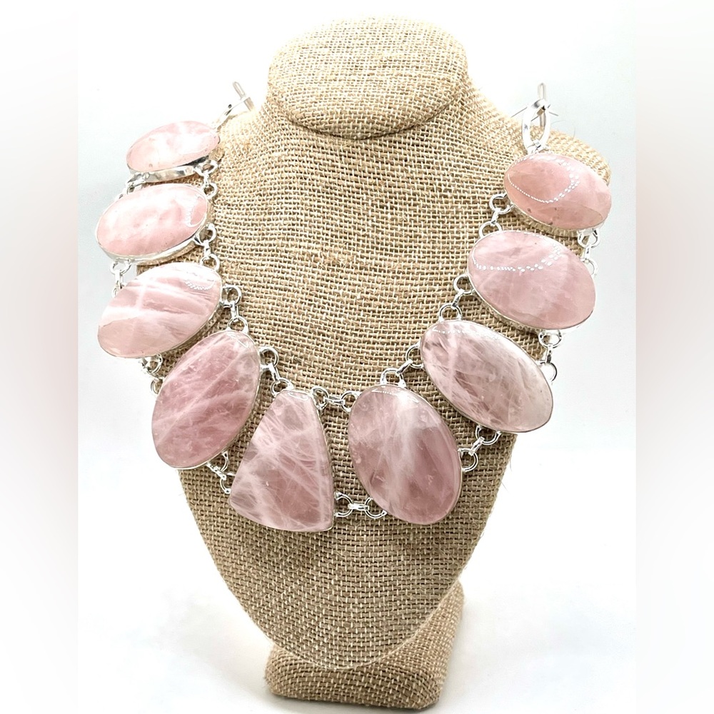 Beautiful Rose Pink Quarts Necklace
